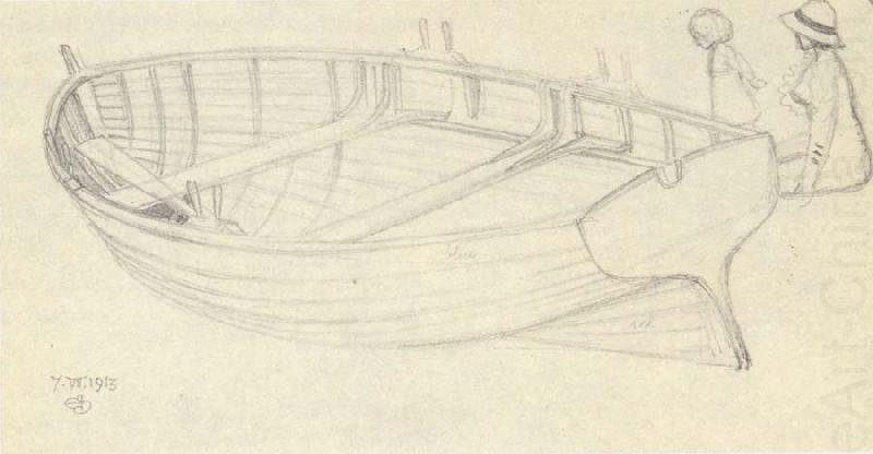 Beached Boat and Figure,Southwold, Joseph E.Southall